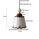 GobekUsa Brown Wood Ceramic Tassel LED Pendant Lights for Modern Interior Lighting