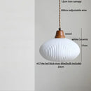 GobekUsa Brown Wood Ceramic Tassel LED Pendant Lights for Modern Interior Lighting