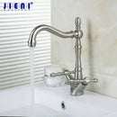 GobekUsa Brushed Nickel Kitchen Faucet with Swivel Spout and Dual Handles