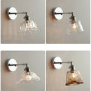 GobekUsa Iron Rotate LED Wall Light Modern Pull Chain Switch Clear Glass Wandlamp