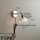 GobekUsa Iron Rotate LED Wall Light Modern Pull Chain Switch Clear Glass Wandlamp