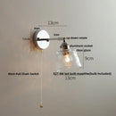 GobekUsa Iron Rotate LED Wall Light Modern Pull Chain Switch Clear Glass Wandlamp