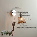 GobekUsa Iron Rotate LED Wall Light Modern Pull Chain Switch Clear Glass Wandlamp