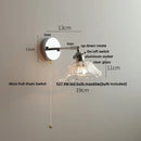 GobekUsa Iron Rotate LED Wall Light Modern Pull Chain Switch Clear Glass Wandlamp