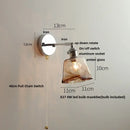 GobekUsa Iron Rotate LED Wall Light Modern Pull Chain Switch Clear Glass Wandlamp