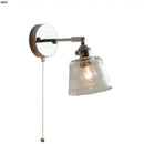 GobekUsa Iron Rotate LED Wall Light Modern Pull Chain Switch Clear Glass Wandlamp