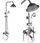GobekUsa Brushed Nickel Dual Handle Rainfall Shower Mixer Faucet with Handshower