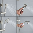 GobekUsa Brushed Nickel Dual Handle Rainfall Shower Mixer Faucet with Handshower