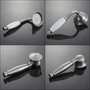 GobekUsa Brushed Nickel Dual Handle Rainfall Shower Mixer Faucet with Handshower