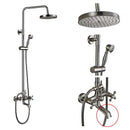 GobekUsa Brushed Nickel Dual Handle Rainfall Shower Mixer Faucet with Handshower