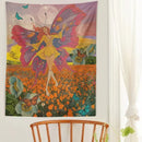 Vintage butterfly girl wall hanging bedroom fairy tapestry by Decorbites