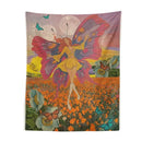 Vintage butterfly girl wall hanging bedroom fairy tapestry by Decorbites