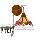 GobekUsa Butterfly Glass LED Wall Light with Copper Arm for Home Decor.