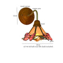 GobekUsa Butterfly Glass LED Wall Light with Copper Arm for Home Decor.