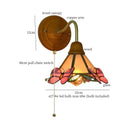 GobekUsa Butterfly Glass LED Wall Light with Copper Arm for Home Decor.