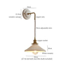 GobekUsa Adjustable LED Wall Sconce Lamp Stripe Ceramic Copper Mirror Bedside