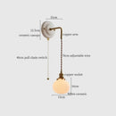 GobekUsa Adjustable LED Wall Sconce Lamp Stripe Ceramic Copper Mirror Bedside