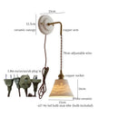 GobekUsa Adjustable LED Wall Sconce Lamp Stripe Ceramic Copper Mirror Bedside