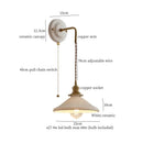 GobekUsa Adjustable LED Wall Sconce Lamp Stripe Ceramic Copper Mirror Bedside