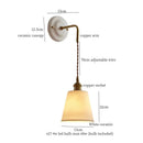 GobekUsa Adjustable LED Wall Sconce Lamp Stripe Ceramic Copper Mirror Bedside