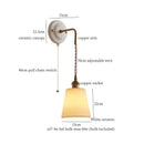GobekUsa Adjustable LED Wall Sconce Lamp Stripe Ceramic Copper Mirror Bedside