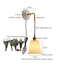 GobekUsa Adjustable LED Wall Sconce Lamp Stripe Ceramic Copper Mirror Bedside