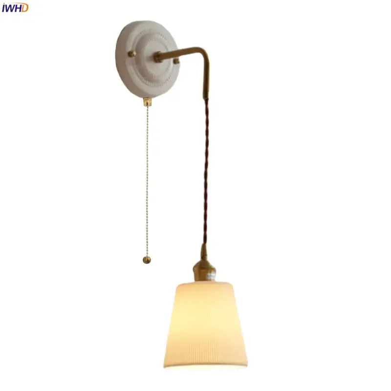 GobekUsa Adjustable LED Wall Sconce Lamp Stripe Ceramic Copper Mirror Bedside