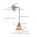 GobekUsa Adjustable LED Wall Sconce Lamp Stripe Ceramic Copper Mirror Bedside