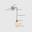 GobekUsa Adjustable LED Wall Sconce Lamp Stripe Ceramic Copper Mirror Bedside