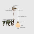 GobekUsa Adjustable LED Wall Sconce Lamp Stripe Ceramic Copper Mirror Bedside