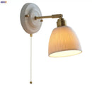 GobekUsa Ceramic Wall Sconce Light Copper Arm Nordic Minimalism Bedroom Bathroom Mirror
