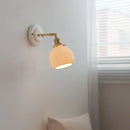 GobekUsa Ceramic Wall Sconce Light Copper Arm Nordic Minimalism Bedroom Bathroom Mirror