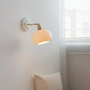 GobekUsa Ceramic Wall Sconce Light Copper Arm Nordic Minimalism Bedroom Bathroom Mirror