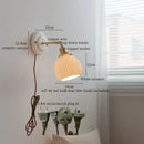 GobekUsa Ceramic Wall Sconce Light Copper Arm Nordic Minimalism Bedroom Bathroom Mirror