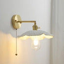 GobekUsa Ceramic Copper LED Wall Light with Pull Chain Switch for Modern Nordic Home Decor