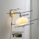 GobekUsa Ceramic Copper LED Wall Light with Pull Chain Switch for Modern Nordic Home Decor