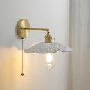 GobekUsa Ceramic Copper LED Wall Light with Pull Chain Switch for Modern Nordic Home Decor
