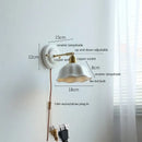 GobekUsa Ceramic Wall Lamp with Pull Chain Switch & Copper Arm, Nordic Modern LED Fixtures