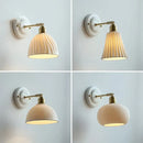 GobekUsa Ceramic Wall Lamp with Pull Chain Switch & Copper Arm, Nordic Modern LED Fixtures