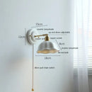 GobekUsa Ceramic Wall Lamp with Pull Chain Switch & Copper Arm, Nordic Modern LED Fixtures