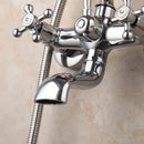 GobekUsa Brass Bathroom Faucet Set with Hand Shower - Wall Mounted Chrome Water Mixer