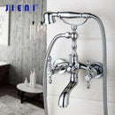 GobekUsa Brass Bathroom Faucet Set with Hand Shower - Wall Mounted Chrome Water Mixer