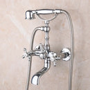 GobekUsa Brass Bathroom Faucet Set with Hand Shower - Wall Mounted Chrome Water Mixer