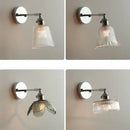 GobekUsa Clear Glass LED Wall Sconce Pull Chain Modern Light Fixtures