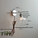 GobekUsa Clear Glass LED Wall Sconce Pull Chain Modern Light Fixtures