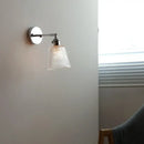 GobekUsa Clear Glass LED Wall Sconce Pull Chain Modern Light Fixtures