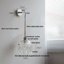GobekUsa Clear Glass LED Wall Sconce Pull Chain Modern Light Fixtures