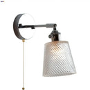 GobekUsa Clear Glass LED Wall Sconce Pull Chain Modern Light Fixtures