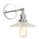 Vintage chrome led wall light bedroom faceted glass sconce by Decorbites