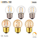 Vintage clear & amber g40 globe led filament bulb bedroom light by Decorbites